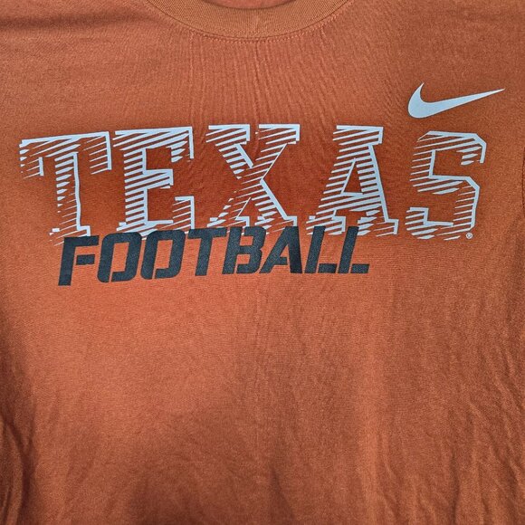 Texas Longhorns Football Nike Dri-Fit Tee Shirt Small Unisex Long Sleeve‎ Orange - Picture 6 of 6